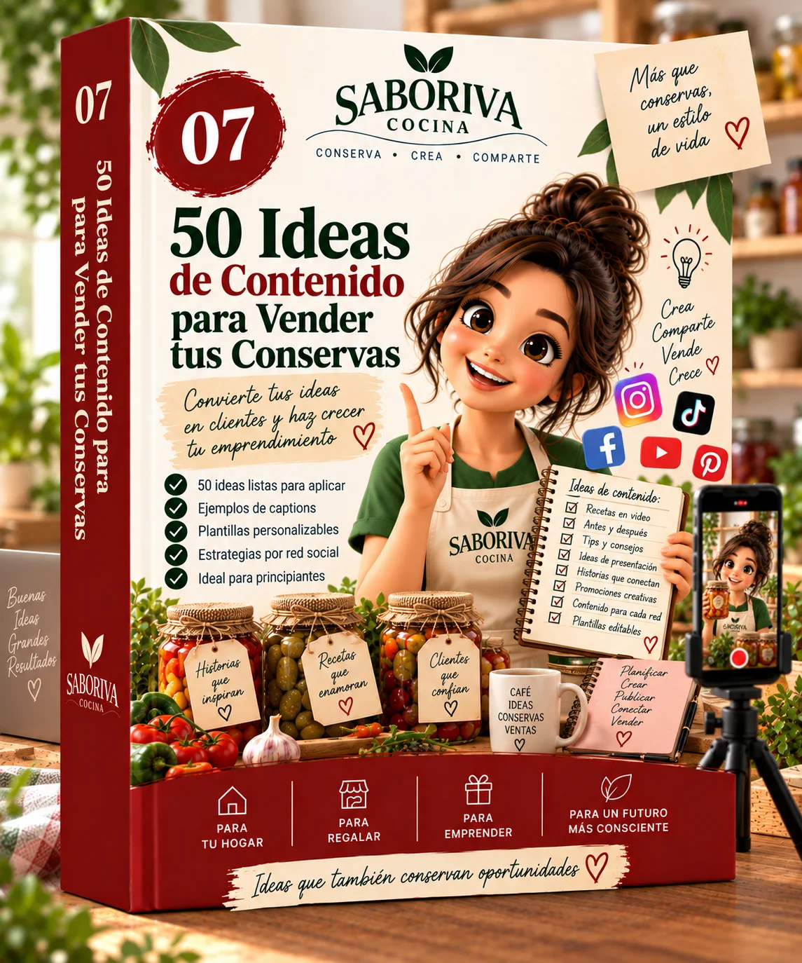 50 Ideas de Contenido para Vender tus Conservas — recurso digital de Saboriva Cocina