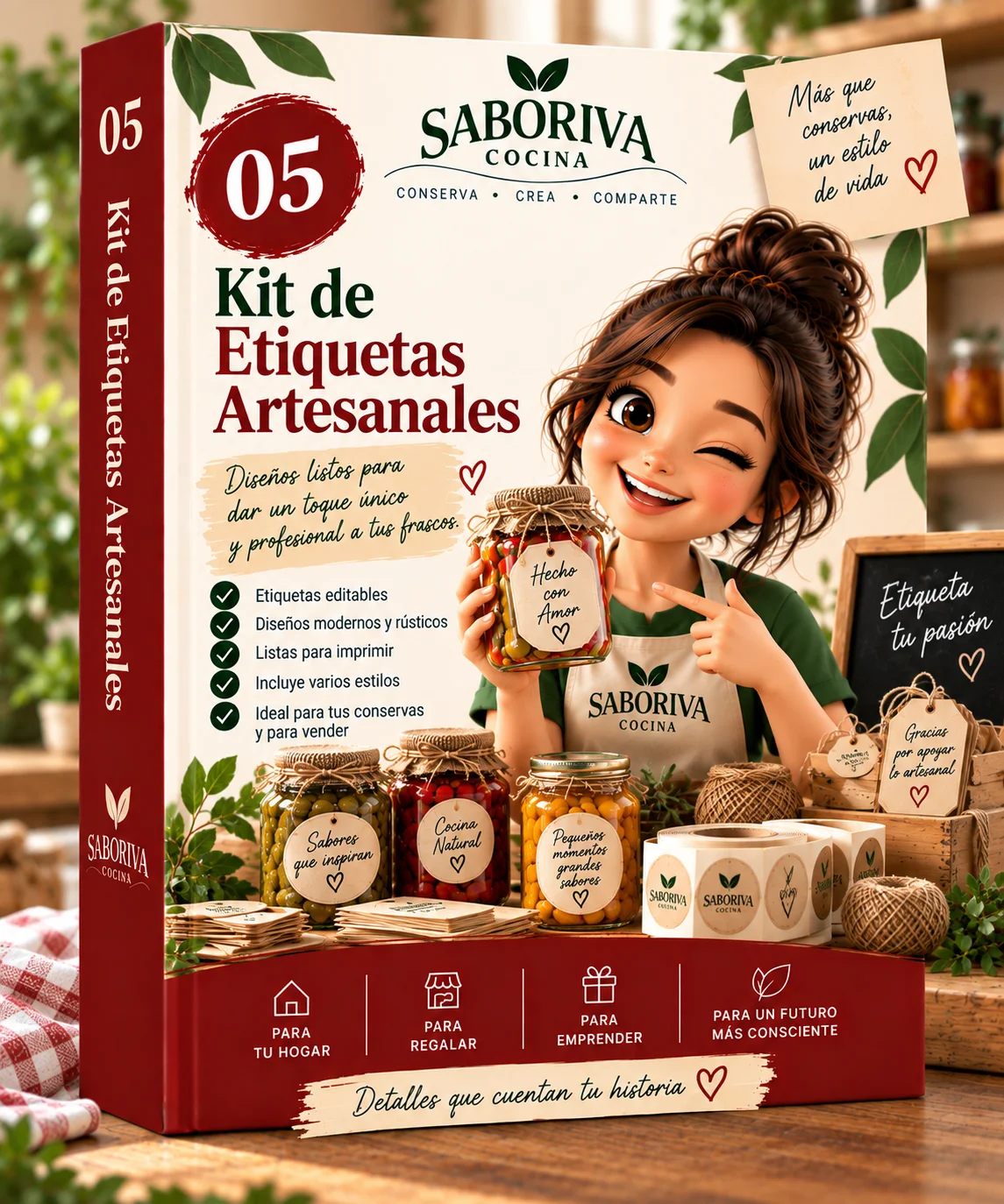 Kit de Etiquetas Artesanales — recurso digital de Saboriva Cocina