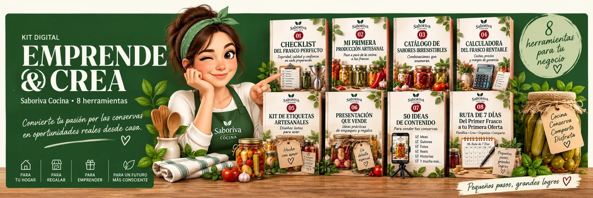 Kit Emprende & Crea — Saboriva Cocina, 8 herramientas digitales